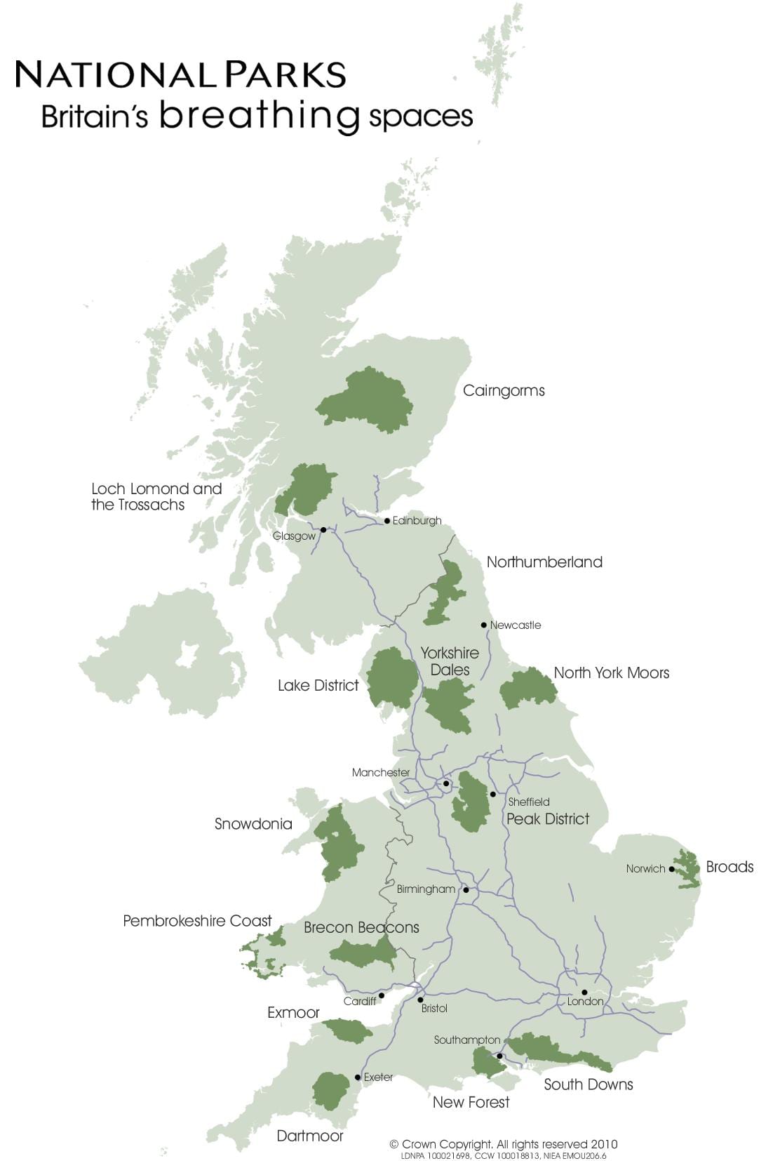 mapa do reino UNIDO, mostrando lake district
