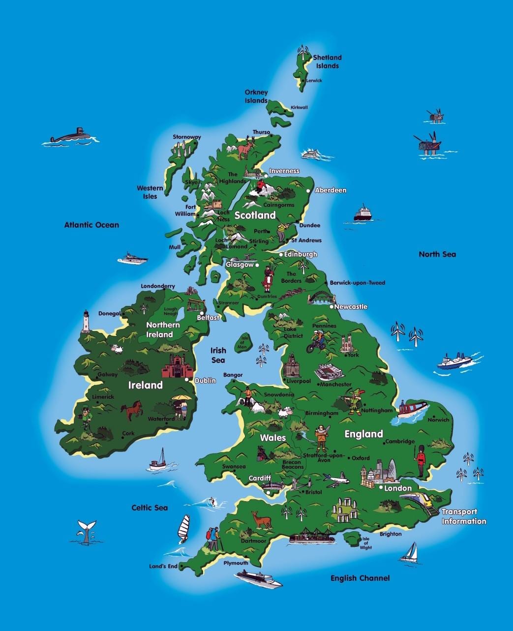 Reino unido mapa turístico