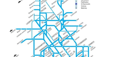 Mapa do sistema ferroviário BRITÂNICO