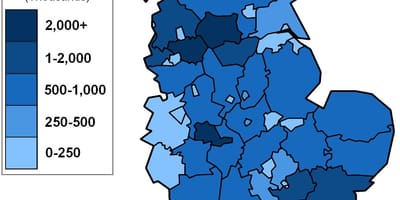Mapa de população do reino UNIDO