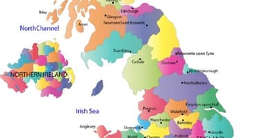 Mapa detalhado do reino UNIDO