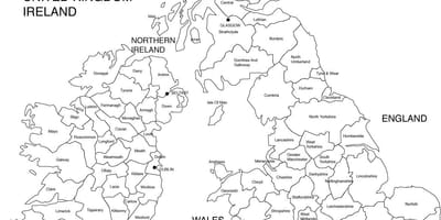 Mapa de PORTUGAL a preto e branco