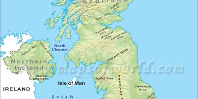 Reino UNIDO serras mapa